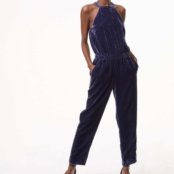 purple halter jumpsuit